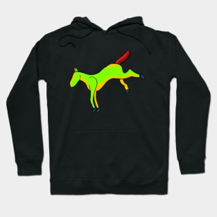 Greenish horse with shades of red on the tail Hoodie